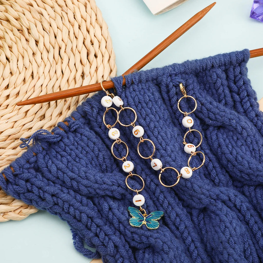 Number Stitch Markers Bead Chain Multifunction Crochet Markers Digital Crochet Locking Knitting Markers DIY Sewing Accessories