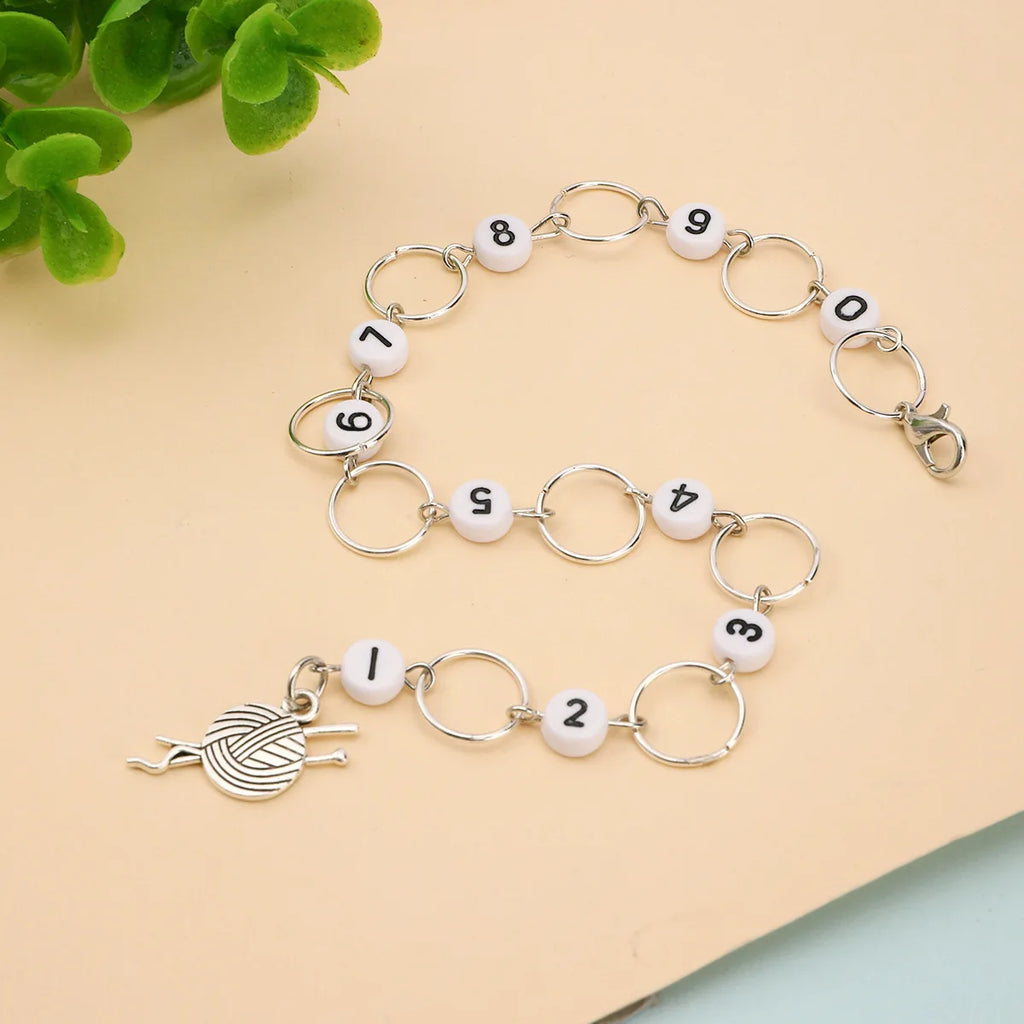 Number Stitch Markers Bead Chain Multifunction Crochet Markers Digital Crochet Locking Knitting Markers DIY Sewing Accessories
