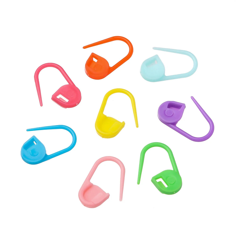 100Pcs/lot Colorful Locking Stitch Markers Plastic Knitting Crochet Locking Crochet Needle Clip Hook Tool for DIY Jewelry Making