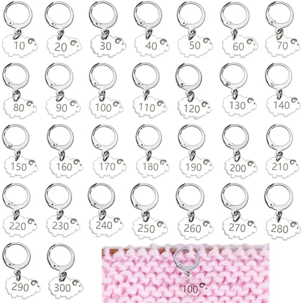 Sheep Stitch Markers Clear Acrylic Crochet Stitch Marker Charms for Knitting Weaving Sewing Accessories Quilting