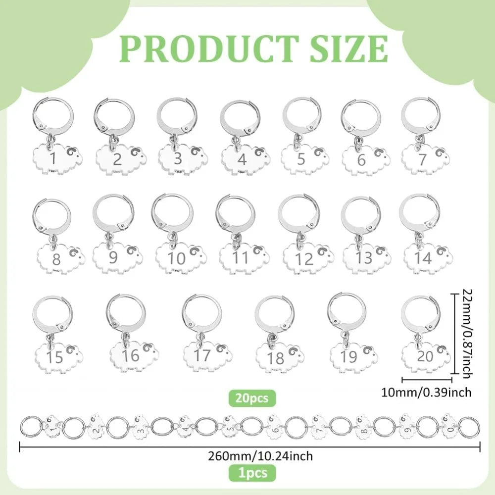 Sheep Stitch Markers Clear Acrylic Crochet Stitch Marker Charms for Knitting Weaving Sewing Accessories Quilting