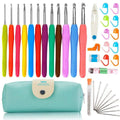 12/37pcs Ergonomic Crochet Hook Set Extra Long Kit Crochet Needles Knitting Crochet Tricot Accessories For Beginners Comfortable
