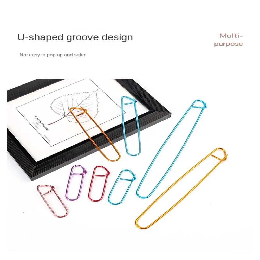 12Pcs Stitch Holders Markers Aluminium Yarn Stitch Holder Set For Knitting Crocheting Colorful Mark Large Pin Weaving Tool