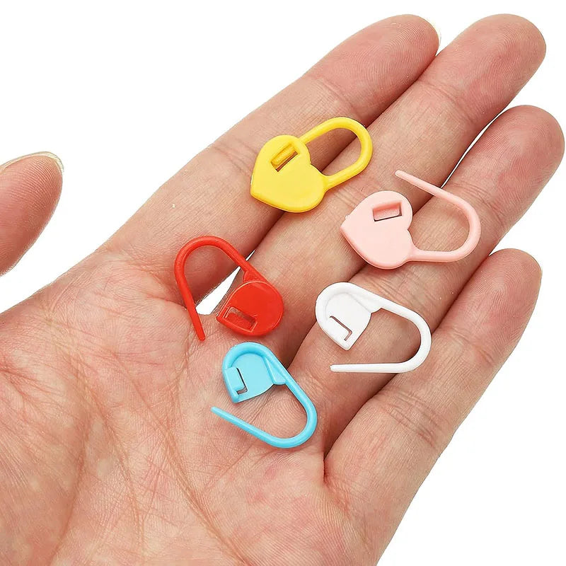 50-100pcs Plastic Crochet Yarn Weave Markers Resin Small Clip Locking Stitch Knitting Tools Needle Clip Mark Sewing Tool
