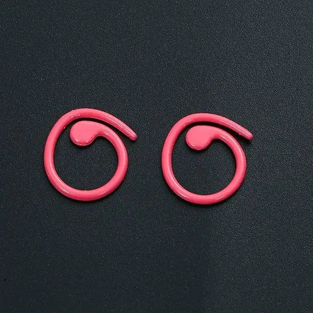 30PCS Zinc Based Alloy Knitting Stitch Markers Spiral Multicolor Painted Marker Buckle Crochet Stitch Lock Knit Needle Clip