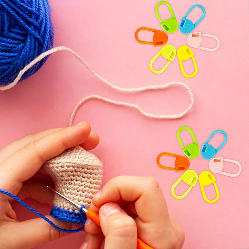 50-100Pcs/Bag Plastic Small Clip Locking Stitch Markers Crochet Latch Knitting Tools Needle Clip Hook Sewing Tool Mixed Color