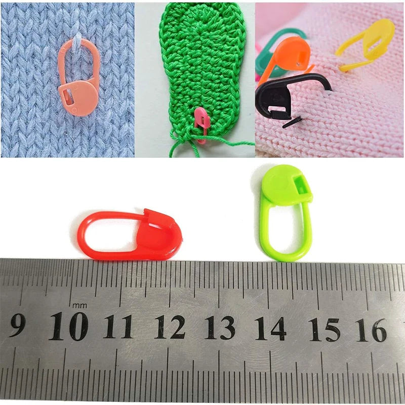 50pcs Knitting Marking Buckle Pins Clips Stitch Markers Locking Buckle Pins Sweater Weaving Tools Counter DIY Sewing Accessory