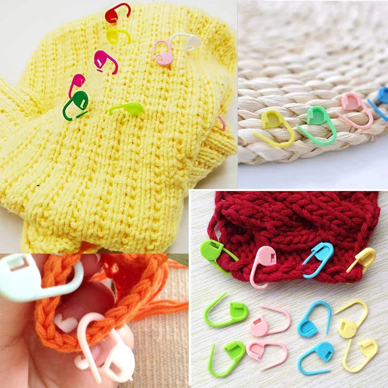 10-1000Pcs Mix Color Knitting Stitch Counter Crochet Locking Stitch Markers Stitch Needle Clip Knitting Crochet Marker DIY Craft