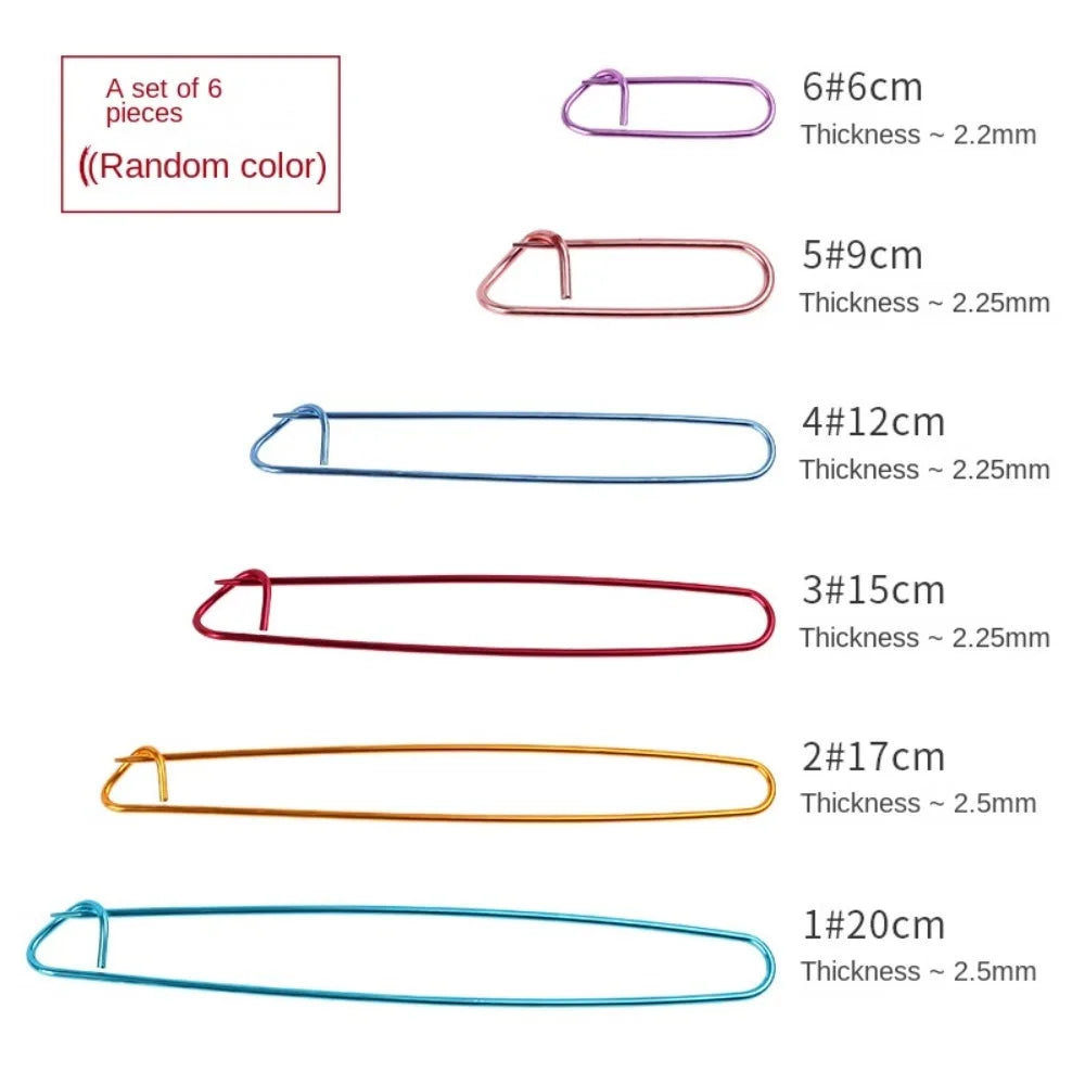 12Pcs Stitch Holders Markers Aluminium Yarn Stitch Holder Set For Knitting Crocheting Colorful Mark Large Pin Weaving Tool