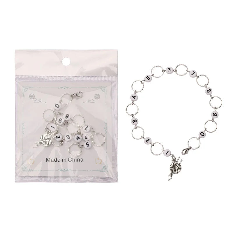 Number Stitch Markers Bead Chain Multifunction Crochet Markers Digital Crochet Locking Knitting Markers DIY Sewing Accessories