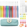 Crochet Hooks Kits with Storage Bag Soft Handle Aluminum Crochet Needles Yarn Weave Knitting Needles Set DIY Sewing Weaving Tool