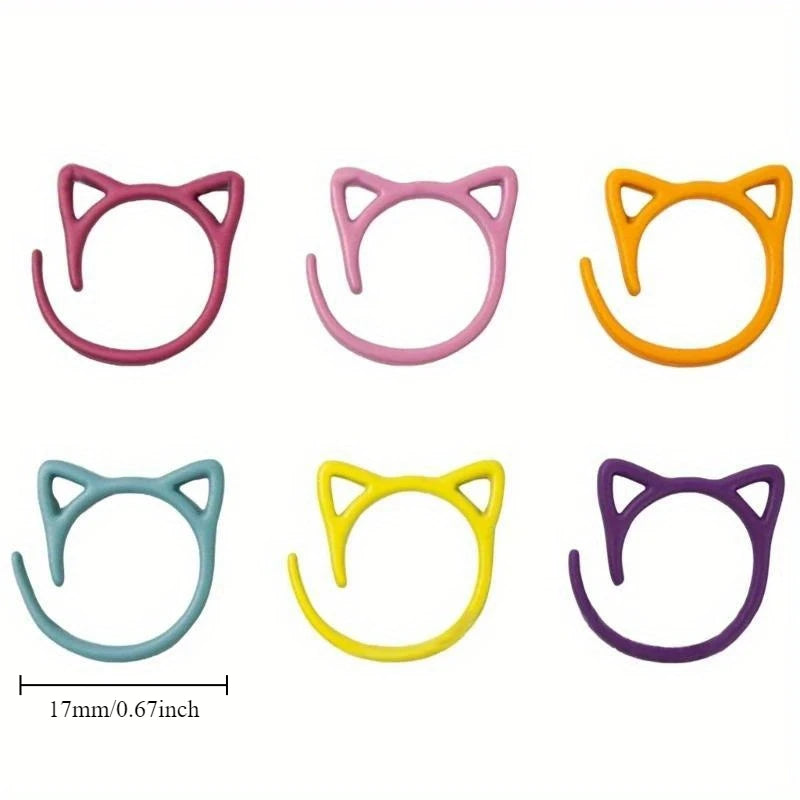 24/48pcs Cat Ear Metal Stitch Marker Crochet Hook Lock Marker Ring Crochet Hook Lock Stitch Marker For Knitting Tools
