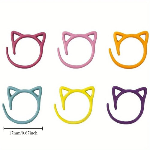 24/48pcs Cat Ear Metal Stitch Marker Crochet Hook Lock Marker Ring Crochet Hook Lock Stitch Marker For Knitting Tools