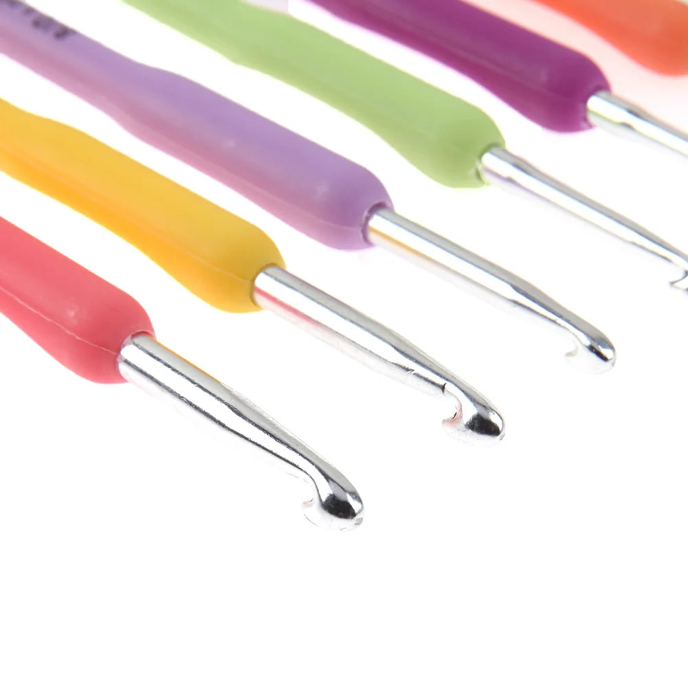 9/14/16PCS Crochet Hooks Kits with Storage Bag Soft Handle Crochet Needles Yarn Weave Knitting Needles Set DIY Weaving Tool