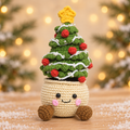 Handmade Crochet Christmas Tree in Pot - Cute Kawaii Decor